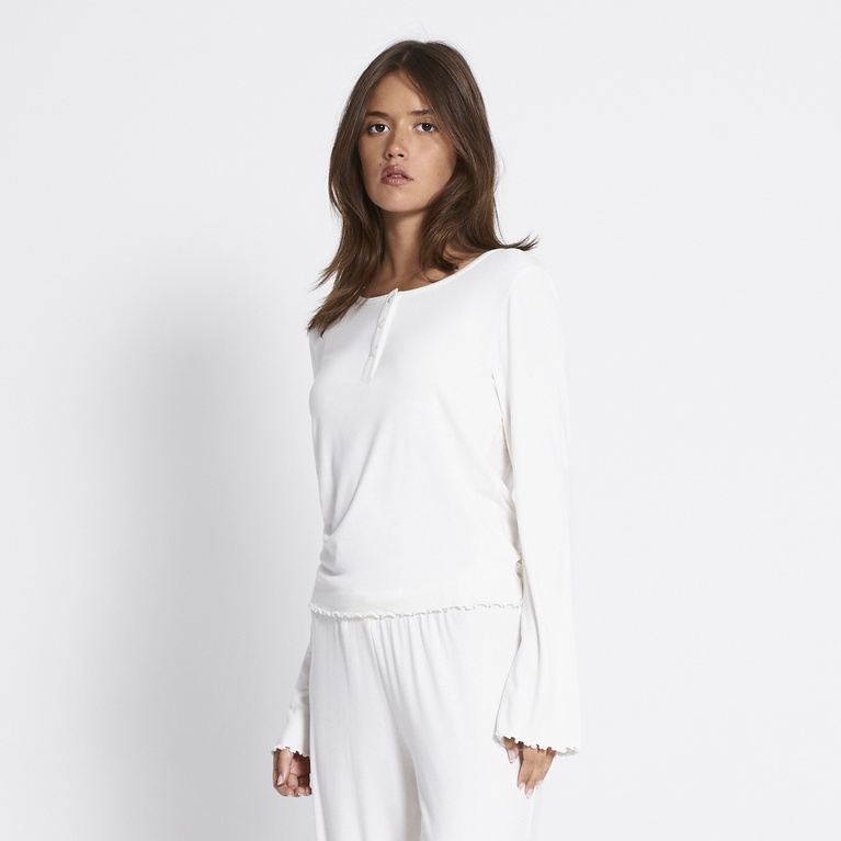 Soft longsleeve top "Coco" Off white